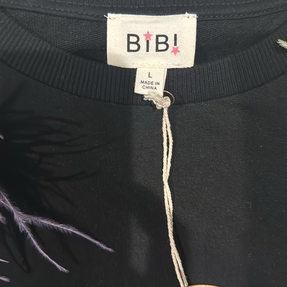 NWT BiBi Mardi Gras feather shirt - Picture 2 of 2